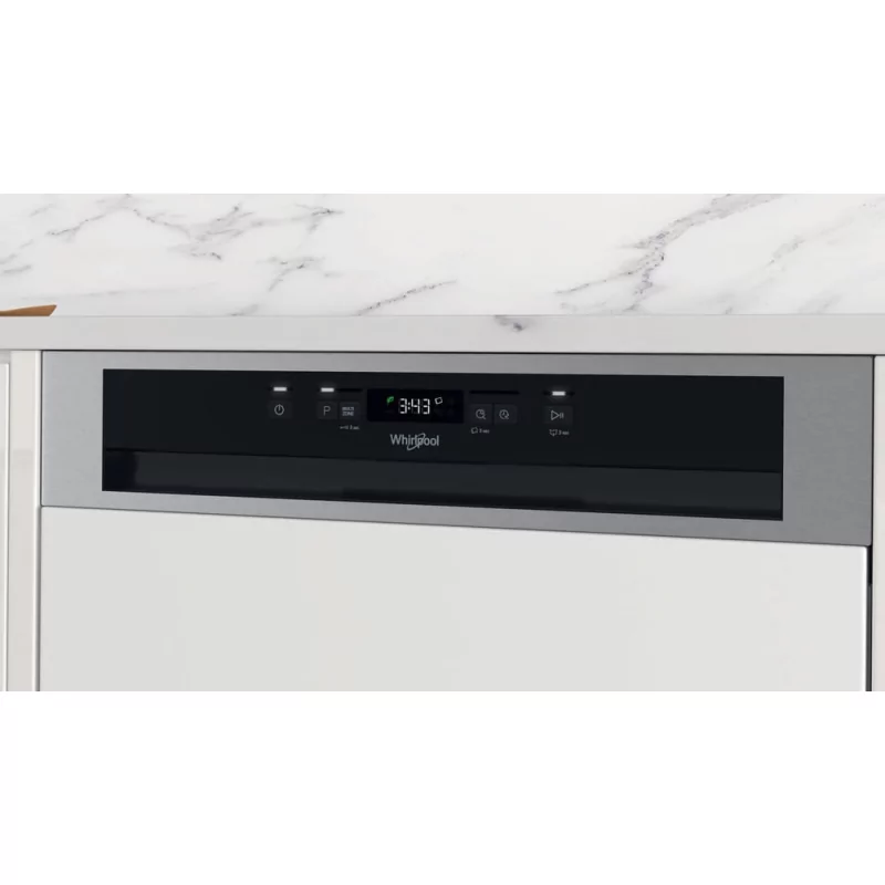 Kontrolsat - Máquina de Lavar Loiça Semi-Encastre Whirlpool - (14 Talheres - 60cm - 6º Sentido) - W Collection - WBC 3C26 X