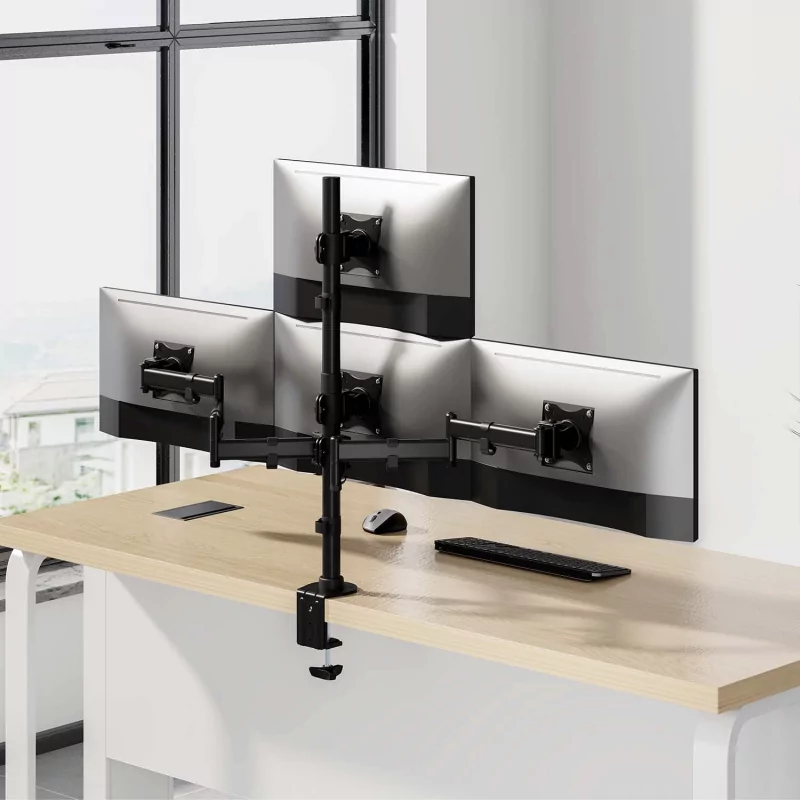 Kontrolsat - AISENS Desk Mount TV Stand for 4 Monitors - DT27TSR-379