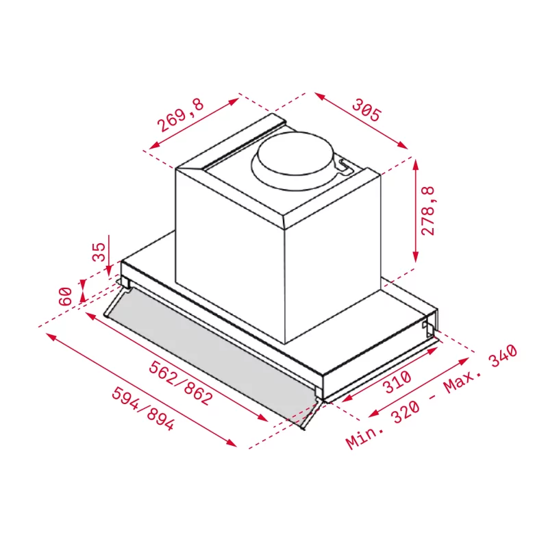 Kontrolsat - Teka Integra 66750 Pos SS Decorative Wall Hood 59cm SS