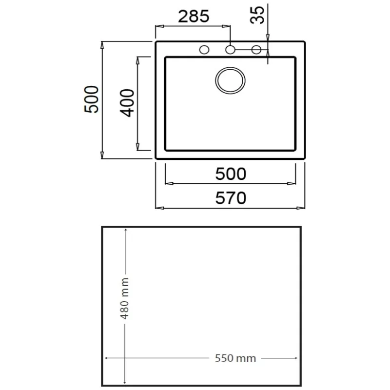 Kontrolsat - TEKA Forsquare 50.40 Tg Kitchen Sink - Built-in with Tap, Black