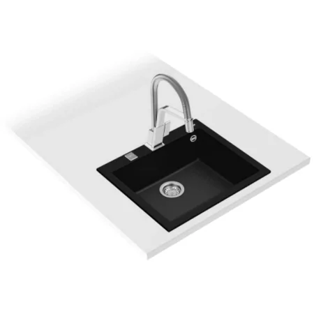 Kontrolsat - TEKA Forsquare 50.40 Tg Kitchen Sink - Built-in with Tap, Black