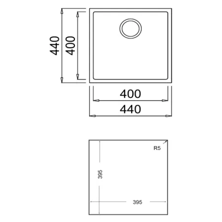 Kontrolsat - Teka Square 40.40 TG Black Built-in Sink