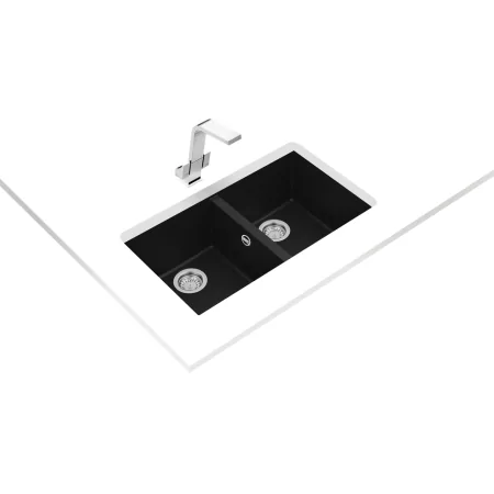 Kontrolsat - Teka Square 2c 760 Tg Black Sink - Built-in 2 Bowl