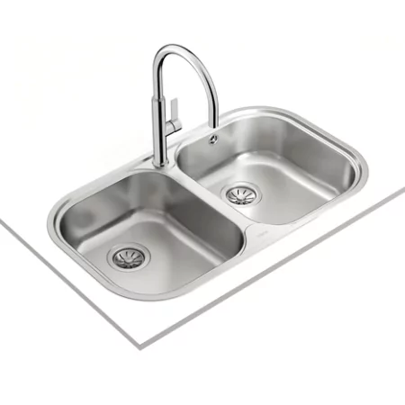 Kontrolsat - Teka Stylo 2c Kitchen Sink - 2 Bowls, Stainless Steel