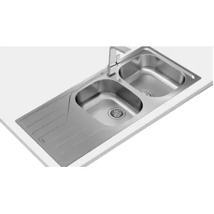 Kontrolsat - Lava Louça Teka Universo 80 T Xp 2c.1e Rev Inox - 2 Pias Aço Inox