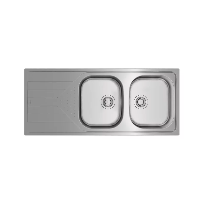 Kontrolsat - Teka Universo 80 T Xp 2c.1e Rev Inox Kitchen Sink - 2 Stainless Steel Bowls