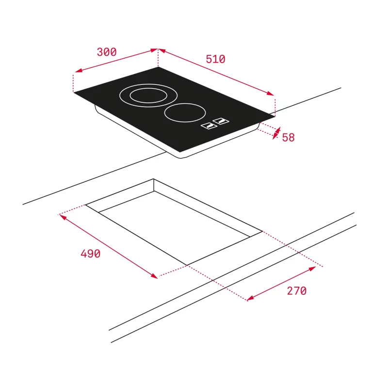 Kontrolsat - Teka TBC 32010 TTC Vitroceramic Hob 30cm 2 Zones