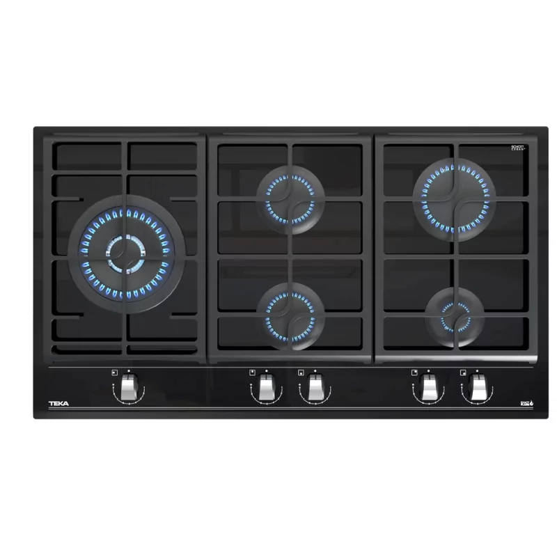 Kontrolsat - Teka GZC 95320 XBA BK Placa a Gás 90cm 5 Zonas Vidro Preto