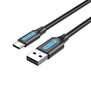 Kontrolsat - Cabo Vention USB 2.0 Tipo A Macho para USB Tipo C Macho - (3A - 2M - Preto) - COKBH