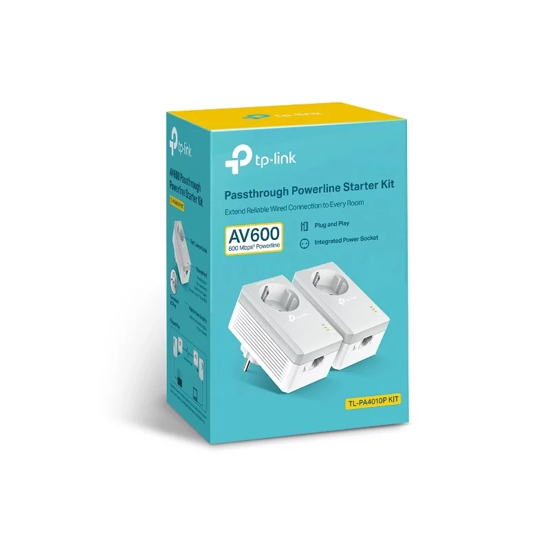Kontrolsat - TP-Link Powerline Adapter AV600 + AC Pass Through Starter Kit TL-PA4010PKIT