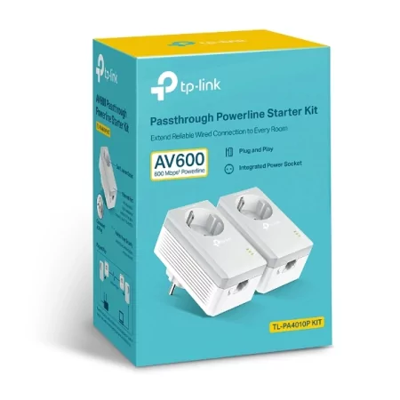 Kontrolsat - TP-Link Powerline Adapter AV600 + AC Pass Through Starter Kit TL-PA4010PKIT