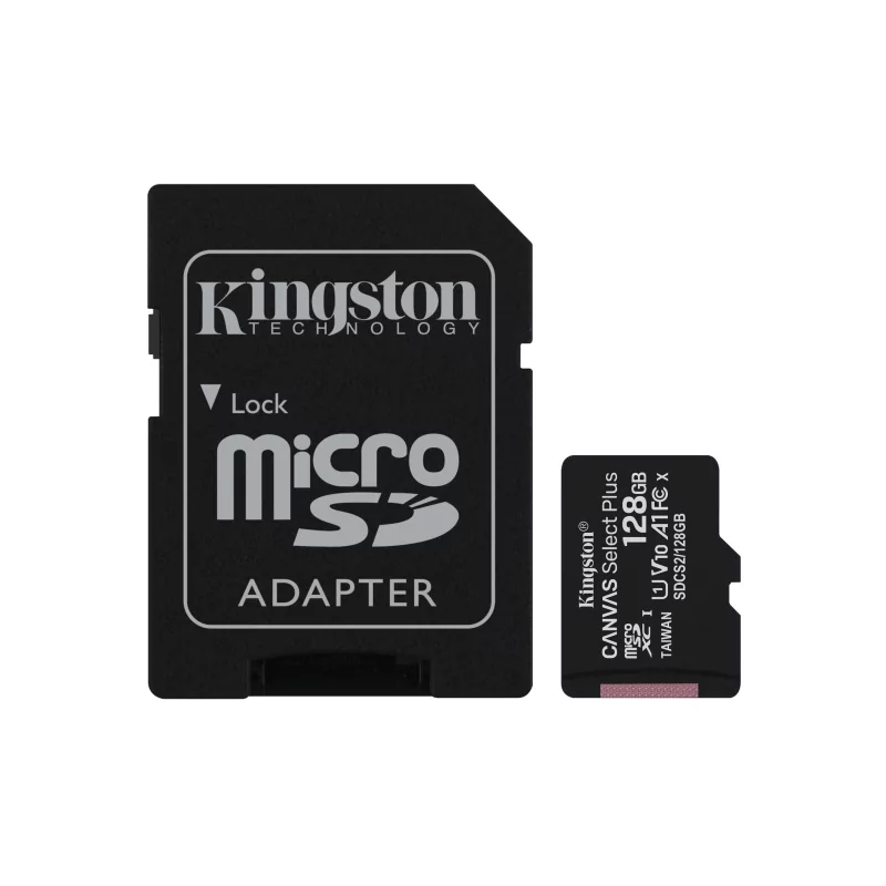 Kontrolsat - Kingston 128GB MicroSDXC Canvas Select Plus Class10 UHS-I + Adapter - SDCS2/128GB