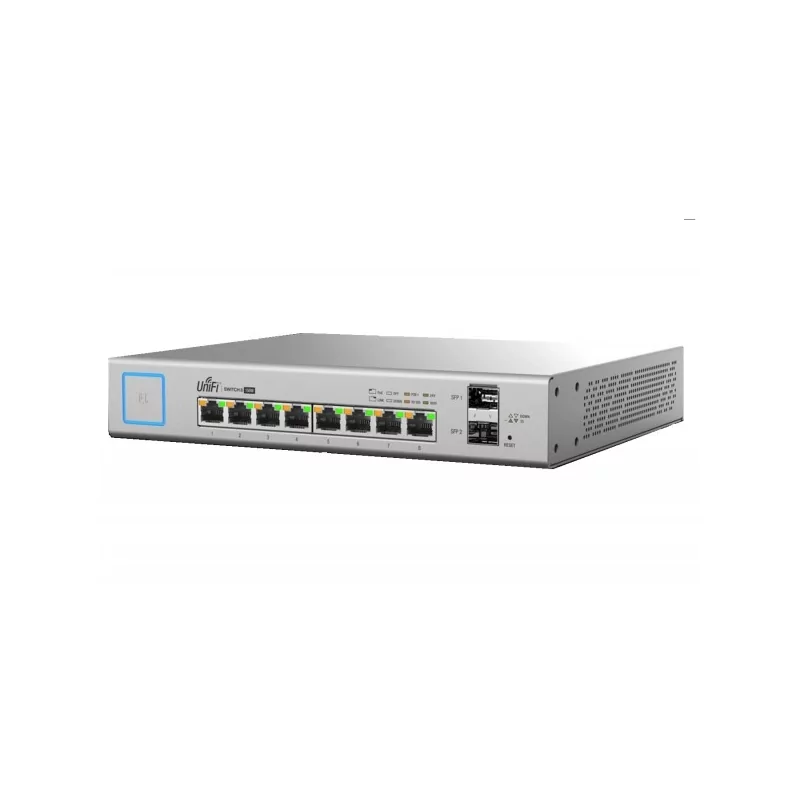 Kontrolsat - Switch de Rede Ubiquiti UniFi 8 Portas Gigabit PoE + 2x SFP - US-8-150W