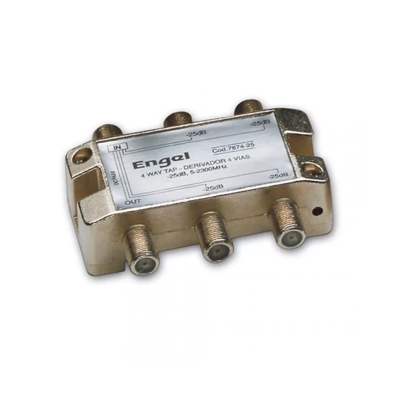 Kontrolsat - Repartidor 4 saídas- 5-2400Mhz-25dB- AXIL Kontrolsat - Repartidor 4 saídas- 5-2400Mhz-25dB- AXIL