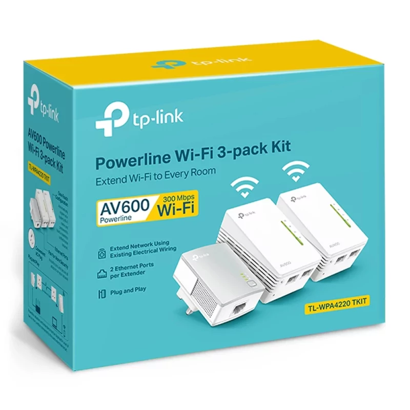 Kontrolsat - Powerline 3x Starter Kit TP-Link AV500 Wi-Fi - Tl-WPA4220T KIT