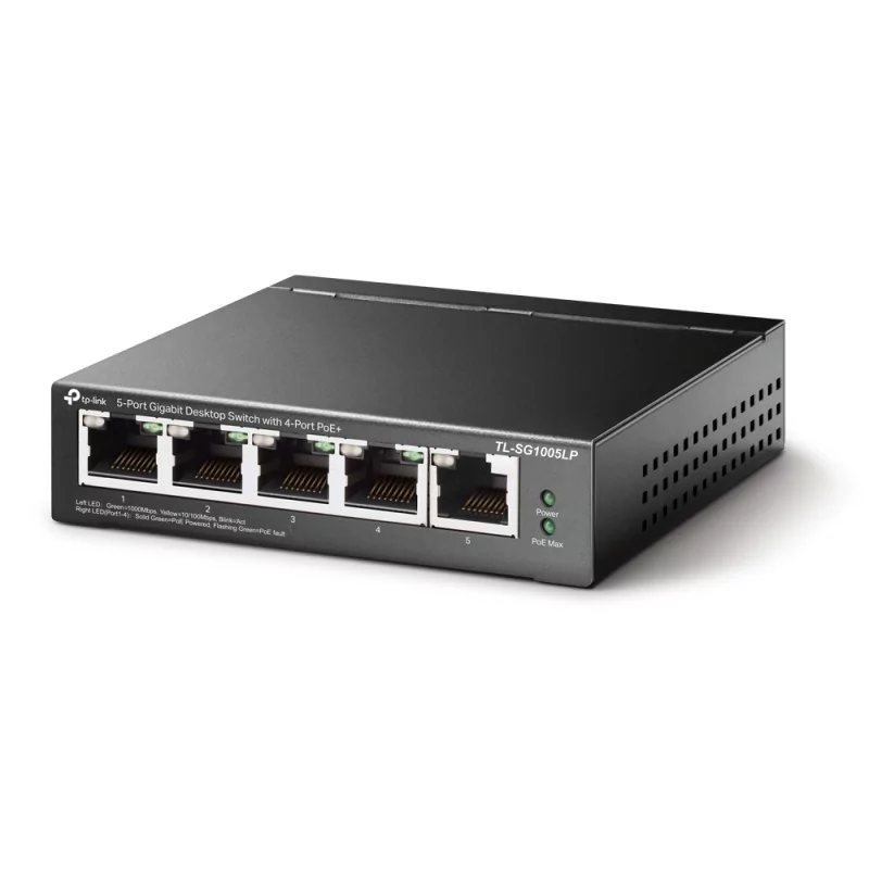 Kontrolsat - TP-Link 5 Port Metallic POE Switch - TL-SG1005LP - Gigabit