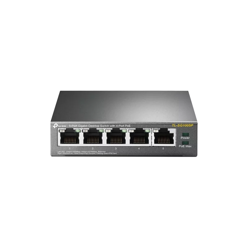 Kontrolsat - Switch POE 5 Portas TP-Link - TL-SG1005P - Gigabit