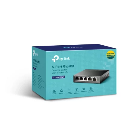 Kontrolsat - TP-Link 5 Port Metallic POE Switch - TL-SG1005LP - Gigabit