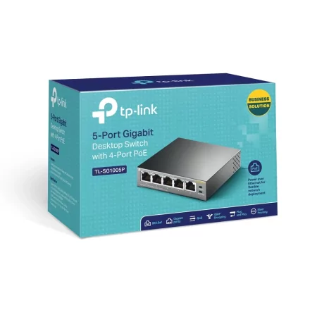 Kontrolsat - Switch POE 5 Portas TP-Link - TL-SG1005P - Gigabit