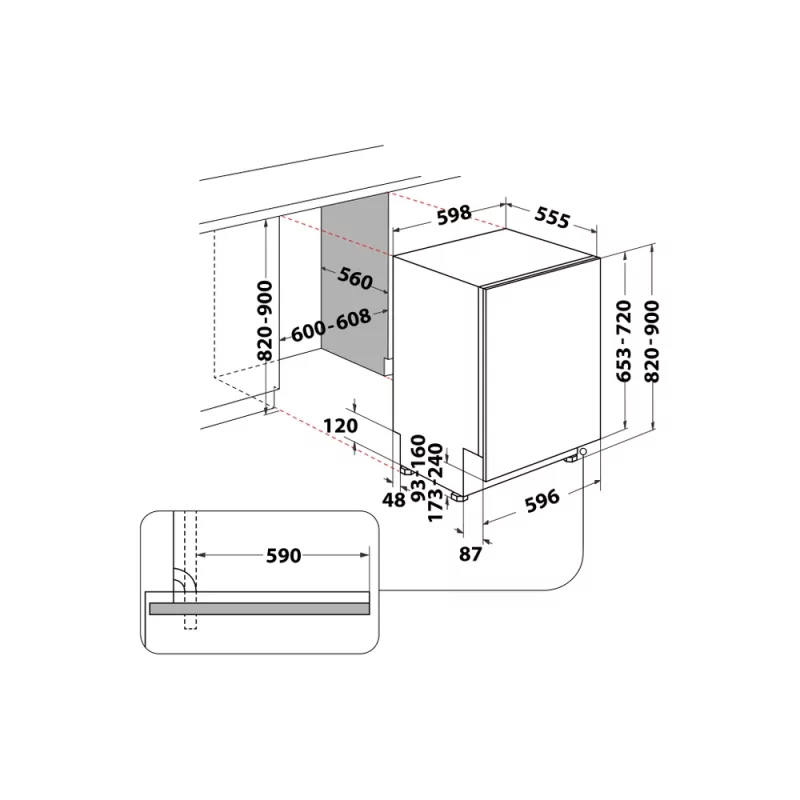 Kontrolsat - Máquina de Lavar Loiça de Encastre Hotpoint - 14 Talheres - HIC-3-C-26-CW