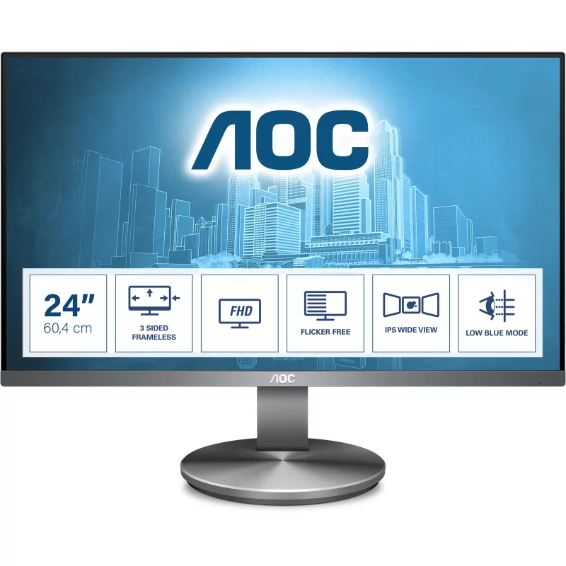Kontrolsat - Monitor IPS LED 23.8" AOC - I2490VXQ/BT - 60HzFull HD
