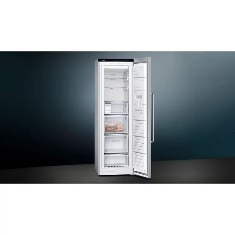 Kontrolsat - SIEMENS Upright Freezer GS36NAIEP - Frost Free 242L, Stainless Steel