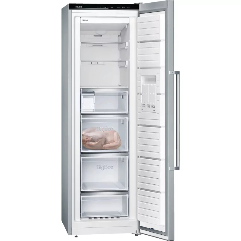 Kontrolsat - SIEMENS Upright Freezer GS36NAIEP - Frost Free 242L, Stainless Steel