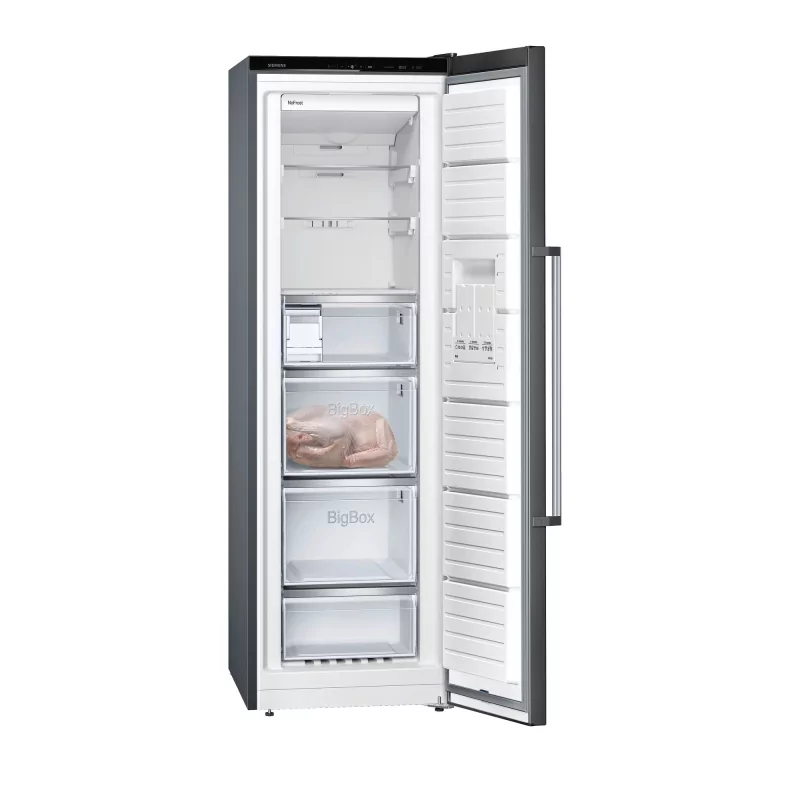 Kontrolsat - SIEMENS Vertical Freezer GS36NAXEP - No Frost 242L, Black