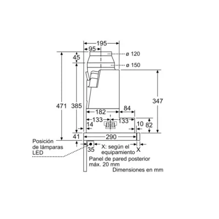 Kontrolsat - Siemens iQ300 LI-67-SA-531 Hood - 399 m³/h, Silver Kontrolsat - Siemens iQ300 LI-67-SA-531 Hood - 399 m³/h, Silver