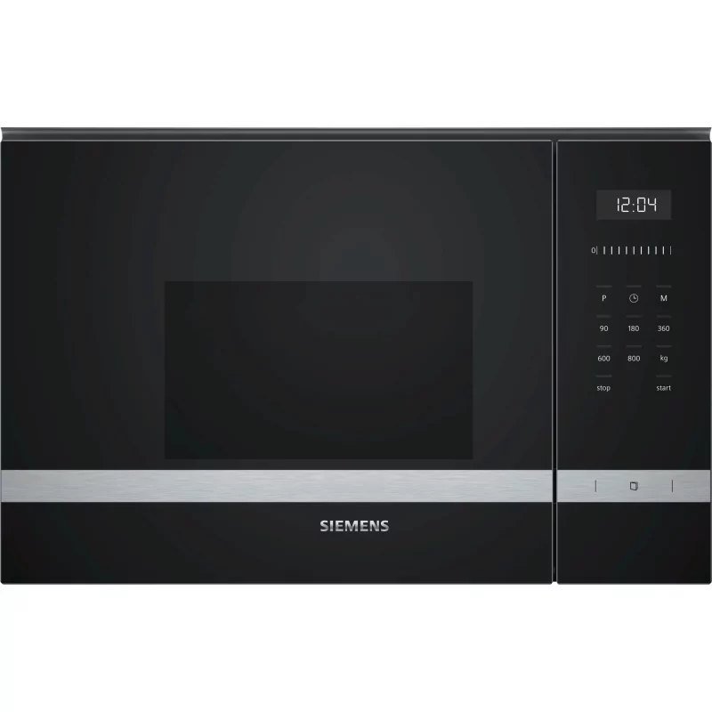 Kontrolsat - Microondas Embutido SIEMENS BF-525-LMS-0 (20 L - Sem Grill - Preto/Aço Inox)