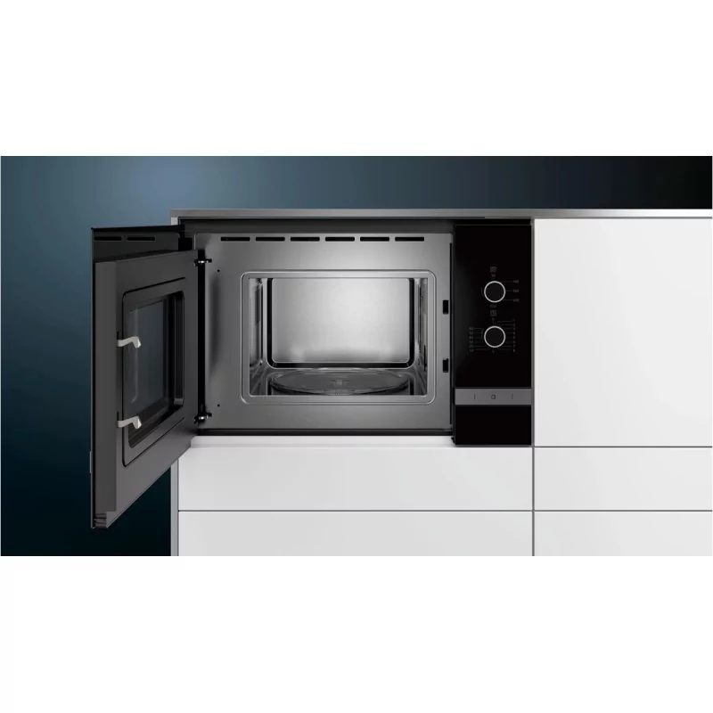 Kontrolsat - Microondas Embutido SIEMENS BF-520-LMR-0 (20 L - Preto/Aço Inox)