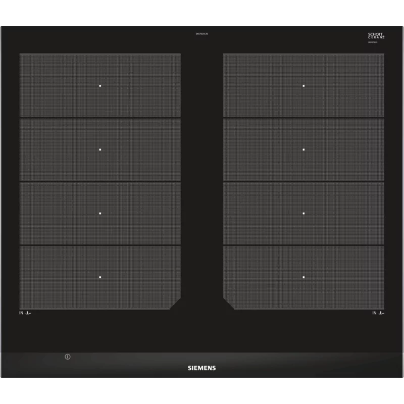Kontrolsat - Placa de Indução Siemens EX-675-LXC-1-E - 4 Zonas, 7400W, Boost, Preto/Inox