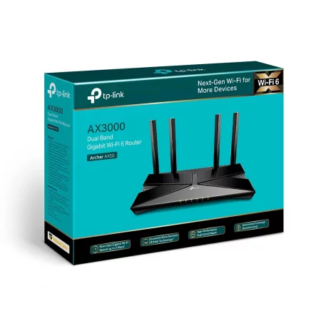 Kontrolsat - Router TP-Link Archer AX50 - AX3000 Dual-Band - 3000 Mbps Wi-Fi 6 Gigabit Kontrolsat - Router TP-Link Archer AX50 - AX3000 Dual-Band - 3000 Mbps Wi-Fi 6 Gigabit