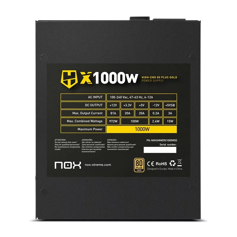 Kontrolsat - Fonte De Alimentação Atx 1000w Nox Hummer X