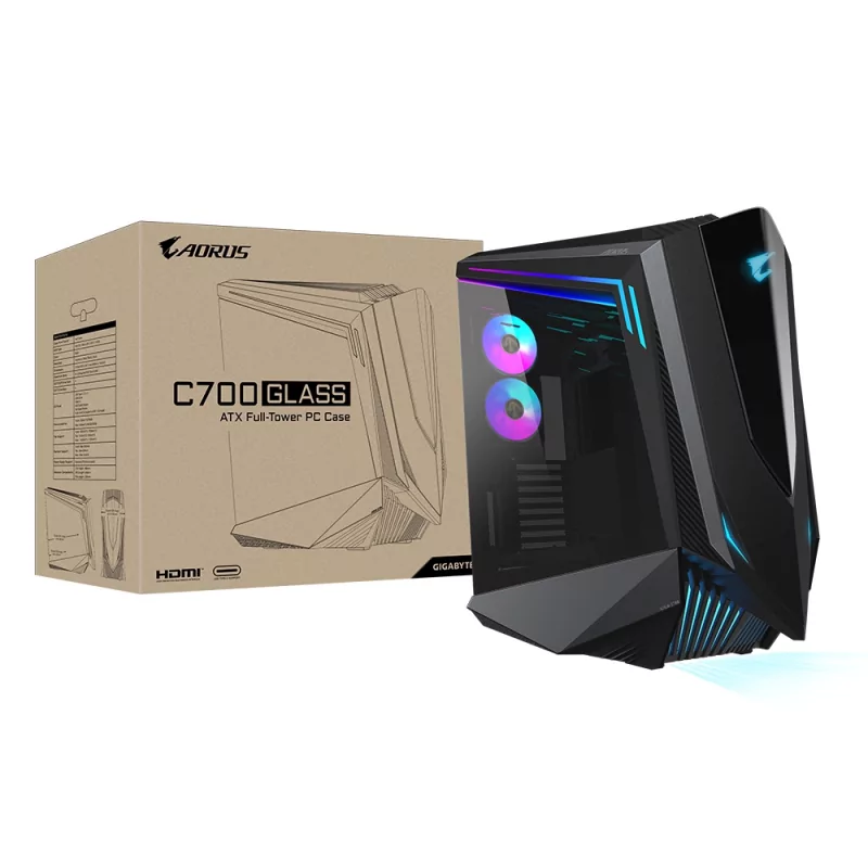 Kontrolsat - Caixa Extended-ATX Gigabyte Aorus C700 Glass Preta - GB-AC700G