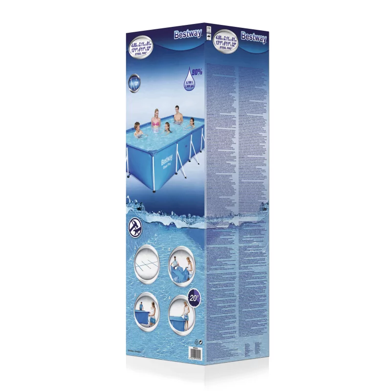 Kontrolsat - Piscina pool frame 400x211x81cm pvc bestway 56405cb