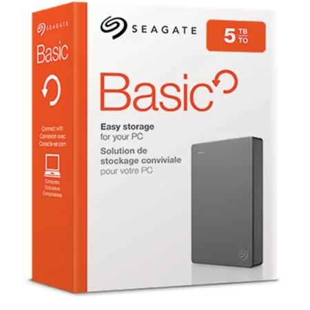 Kontrolsat - Disco Externo Seagate Basic Portable - 5TB - USB 3.0 - Preto - STJL5000400