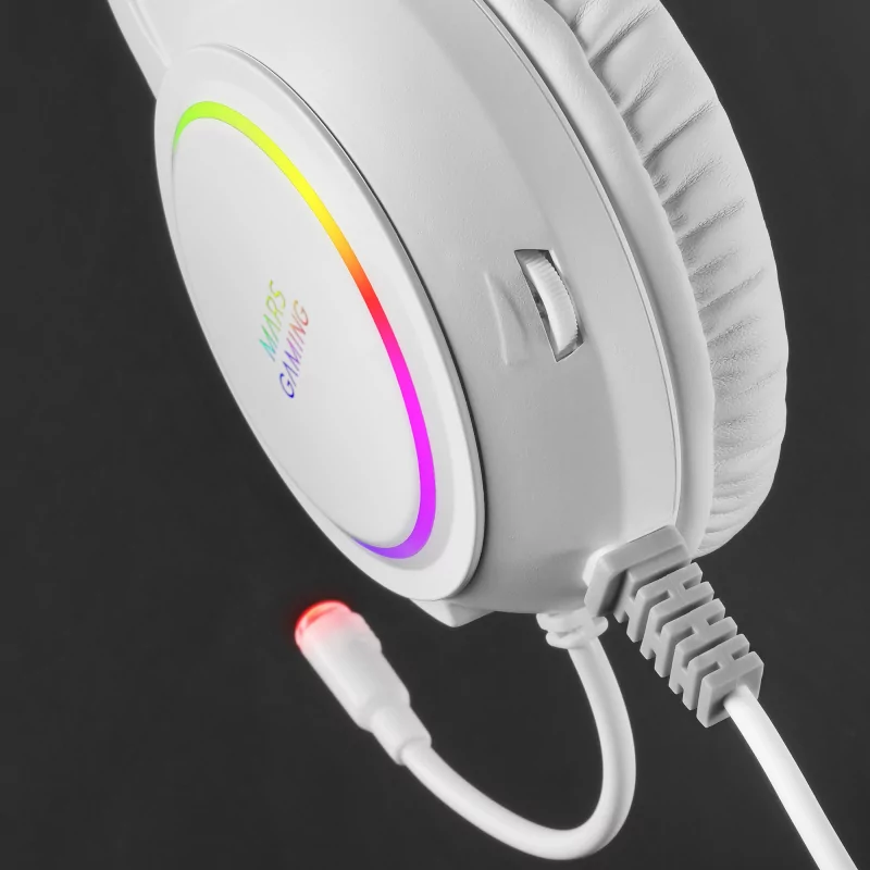 Kontrolsat - Auscultadores Mars Gaming - Com Microfone - RGB - Brancos - MHRGBW