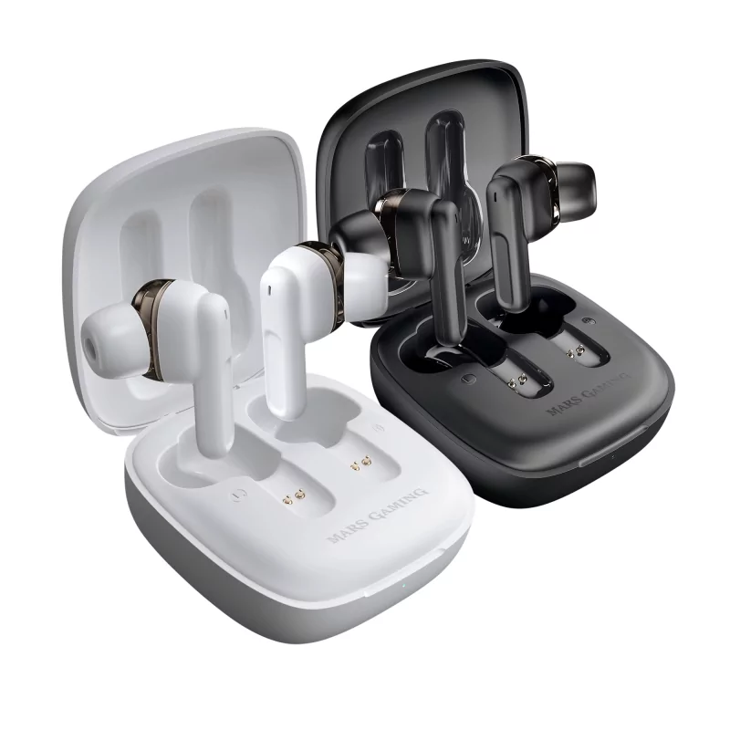 Kontrolsat - Auriculares Mars Gaming - Bluetooth - Wireless - Estojo de Carga - Brancos - MHIB