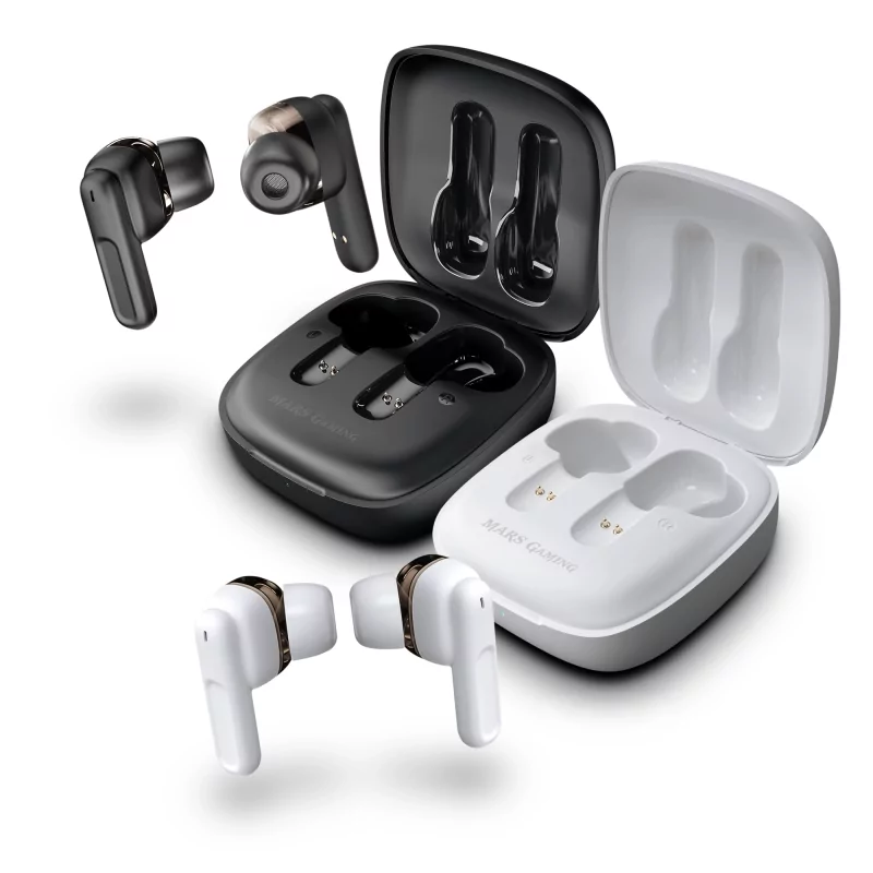 Kontrolsat - Auriculares Mars Gaming - Bluetooth - Wireless - Estojo de Carga - Brancos - MHIB