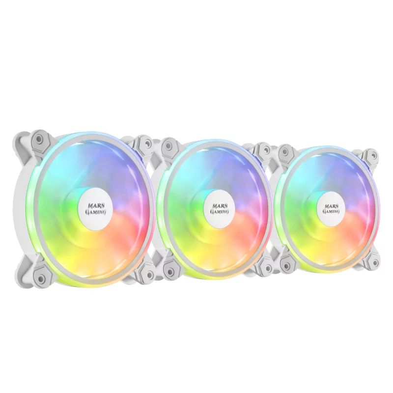 Kontrolsat - Mars Gaming Fans - RGB - White - 3 Units - MFXKIT - White