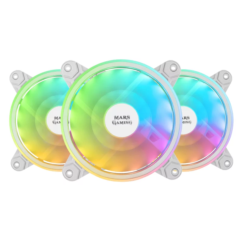 Kontrolsat - Mars Gaming Fans - RGB - White - 3 Units - MFXKIT - White