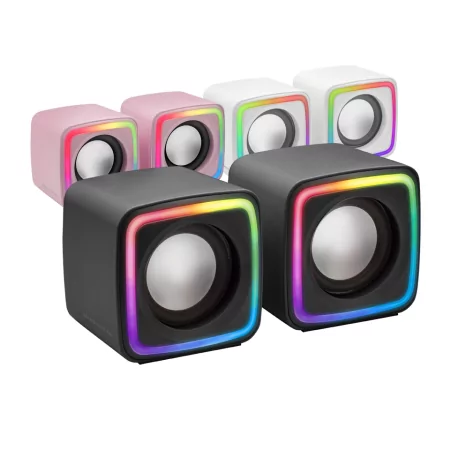 Kontrolsat - Colunas Mars Gaming - 8W - RGB - Pretas - MSCUBE