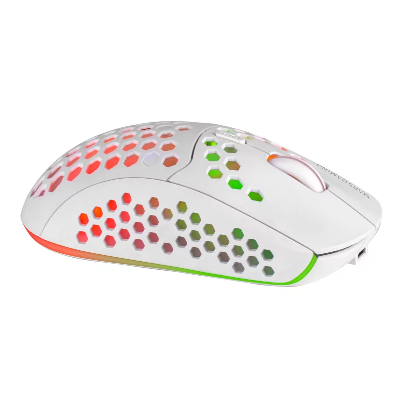 Kontrolsat - Rato Mars Gaming - Wireless - RGB - Branco - MMW3
