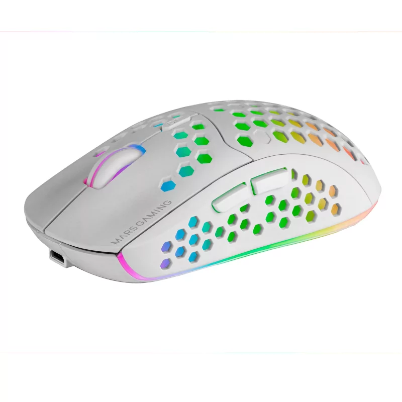 Kontrolsat - Rato Mars Gaming - Wireless - RGB - Branco - MMW3