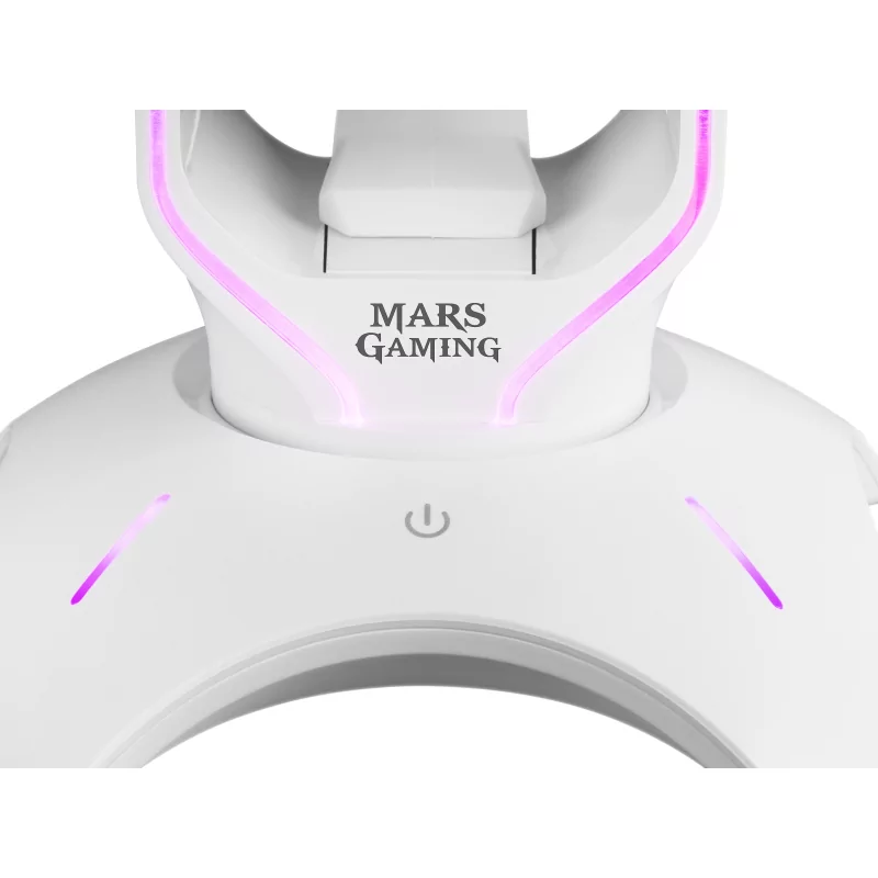 Kontrolsat - Suporte para Auscultadores + Bungee para Rato Mars Gaming - RGB - 2xUSB Hub - Branco - MHHPRO