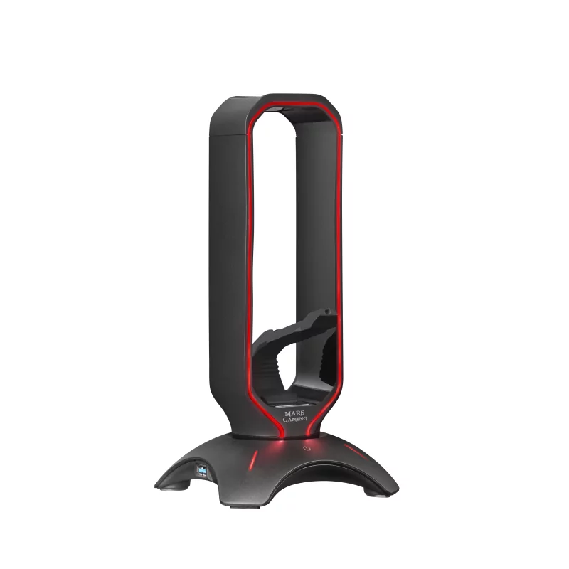 Kontrolsat - Suporte para Auscultadores + Bungee para Rato Mars Gaming - RGB - 2xUSB Hub - Preto - MHHPRO