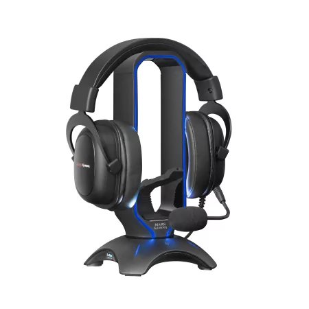 Kontrolsat - Suporte para Auscultadores + Bungee para Rato Mars Gaming - RGB - 2xUSB Hub - Preto - MHHPRO