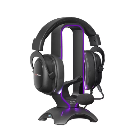 Kontrolsat - Suporte para Auscultadores + Bungee para Rato Mars Gaming - RGB - 2xUSB Hub - Preto - MHHPRO