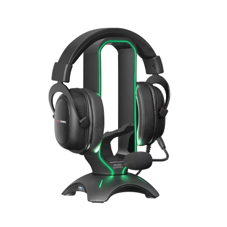 Kontrolsat - Suporte para Auscultadores + Bungee para Rato Mars Gaming - RGB - 2xUSB Hub - Preto - MHHPRO